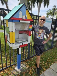 Dooney Potter and his revamped Little Free Library.